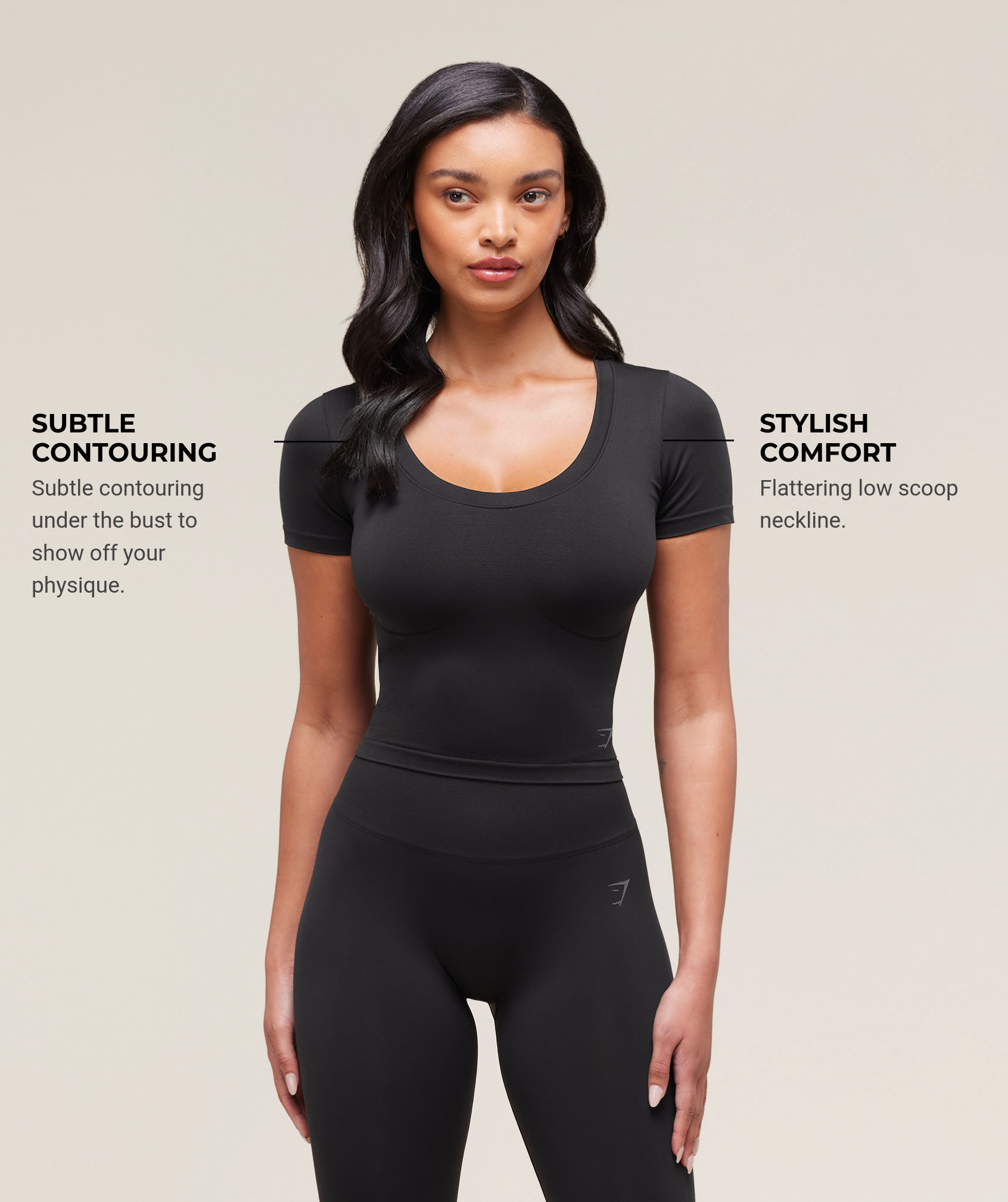 Women's Gymshark Soft Sculpt Midi T-Shirt Black