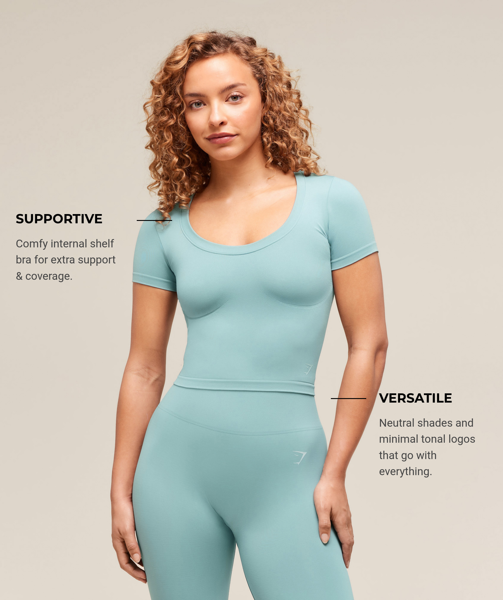 Women's Gymshark Soft Sculpt Midi T-Shirt Rest Blue