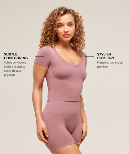 Women's Gymshark Soft Sculpt Midi T-Shirt Calm Pink