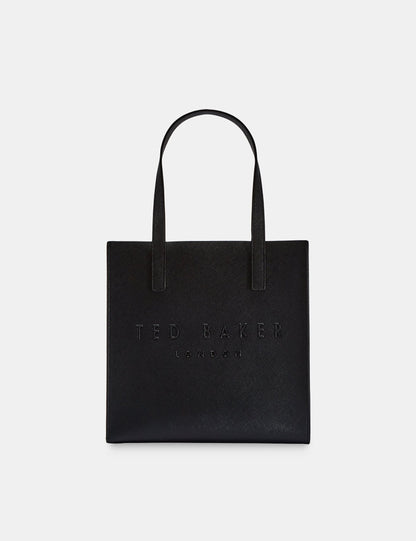 Ted Baker Seacon Black Textured Pu Leather Small Icon Tote Bag Women's