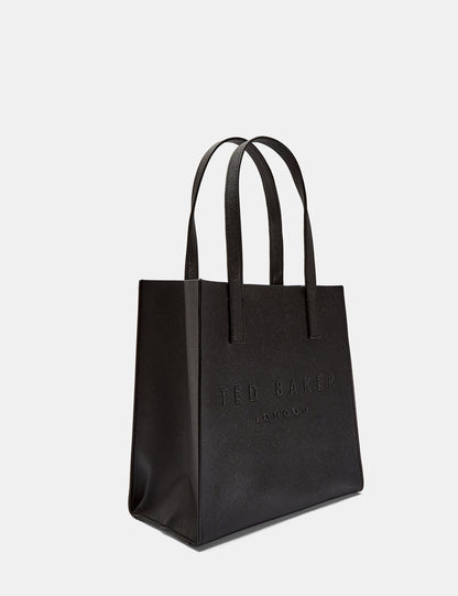 Ted Baker Seacon Black Textured Pu Leather Small Icon Tote Bag Women's