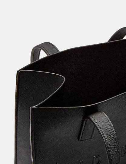 Ted Baker Seacon Black Textured Pu Leather Small Icon Tote Bag Women's