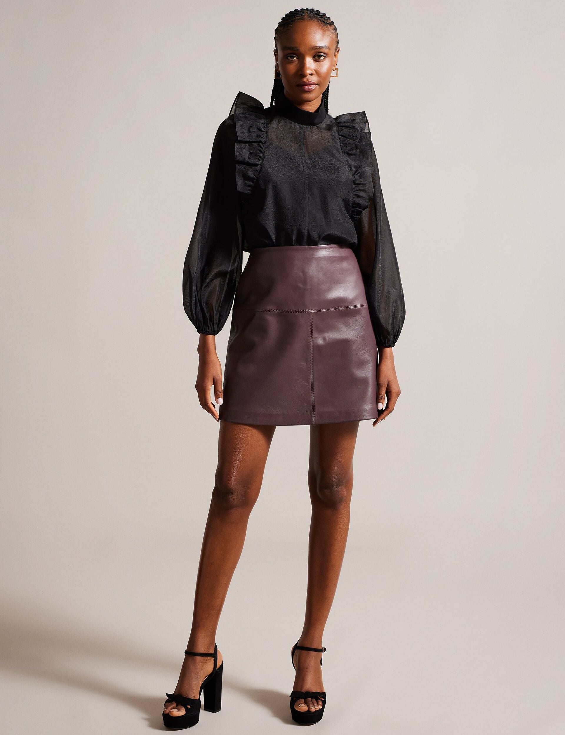 Ted Baker Valiat Aline Leather Mini Skirt Women's