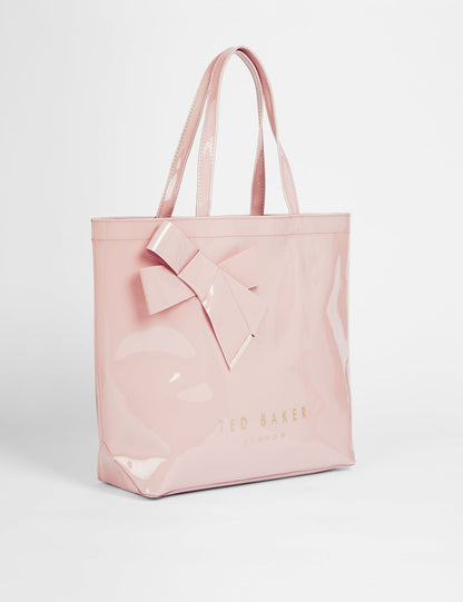Ted Baker Nicon Pink Knot Bow Vinyl Icon Tote Bag Women's
