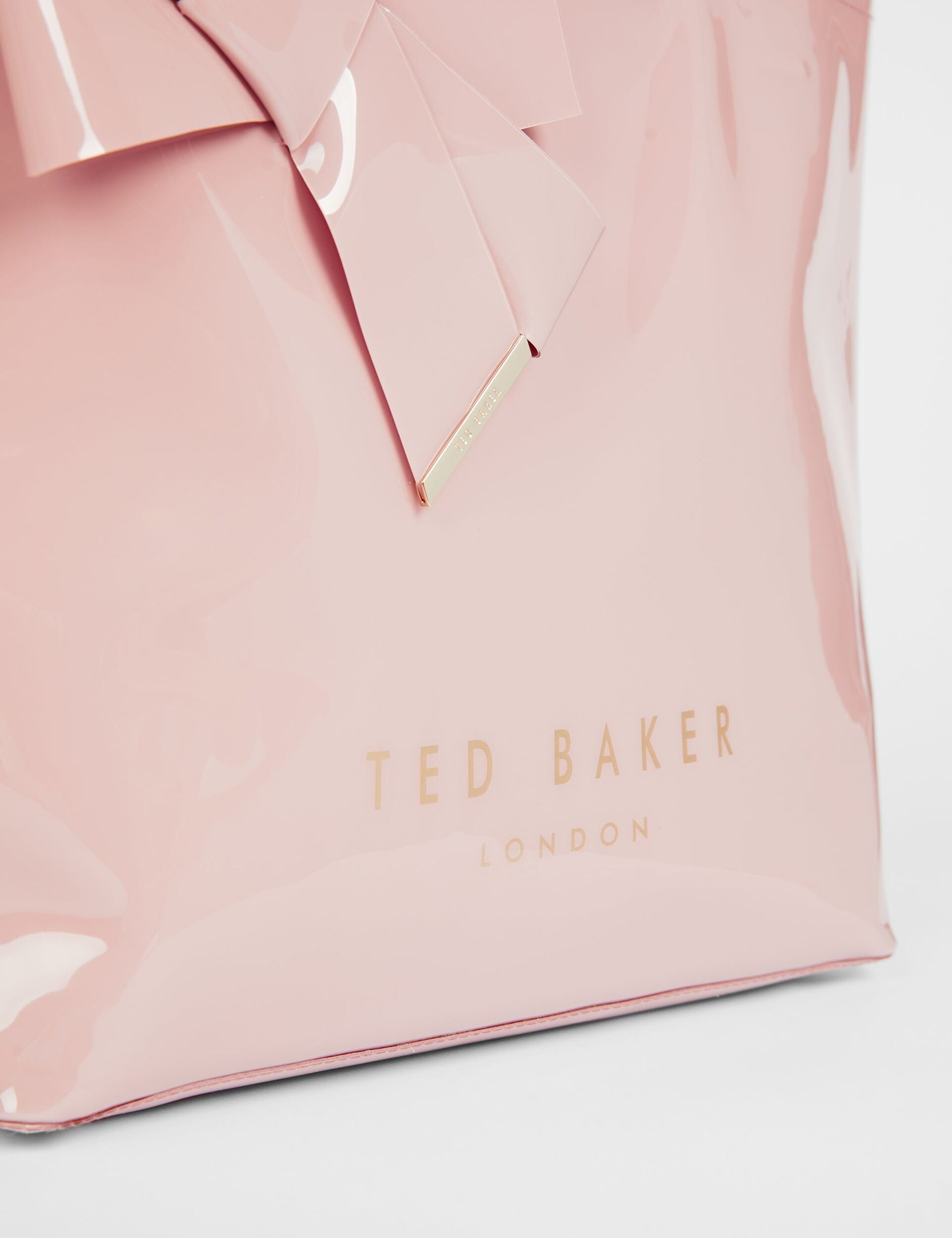 Ted Baker Nicon Pink Knot Bow Vinyl Icon Tote Bag Women's