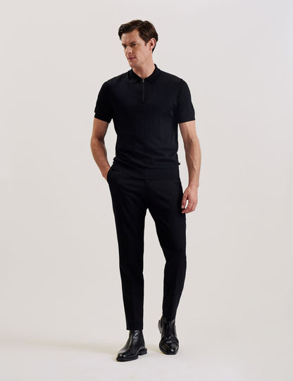 Ted Baker Daldin Zip Collar Stretch Knit Polo Shirt