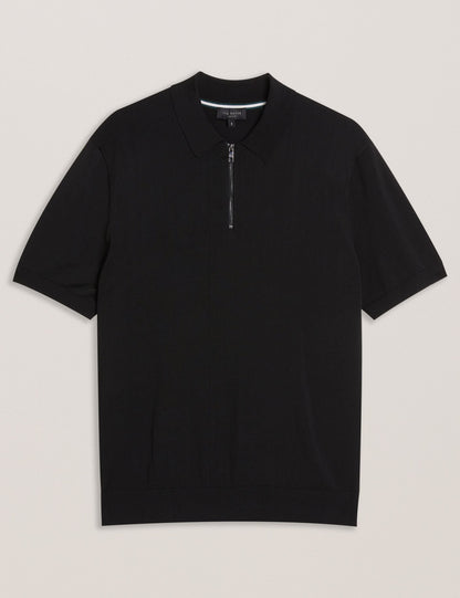 Ted Baker Daldin Zip Collar Stretch Knit Polo Shirt