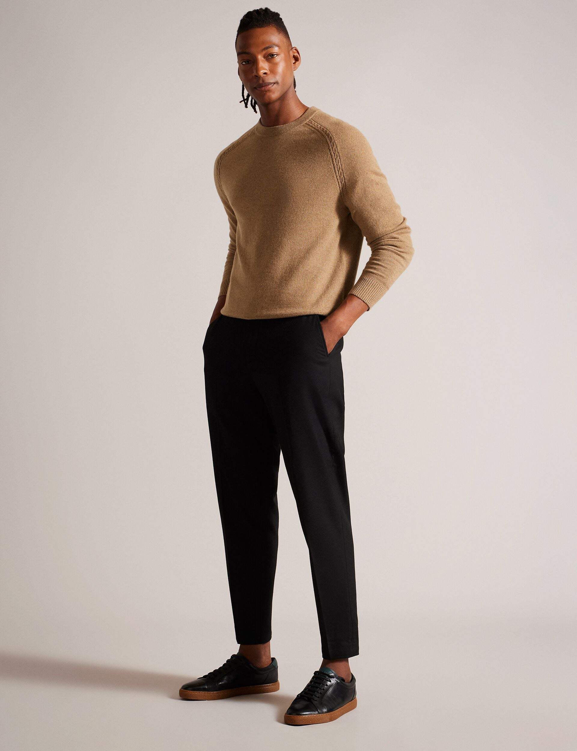 Ted Baker Glant Cashmere Cable Detail Crew Neck Jumper