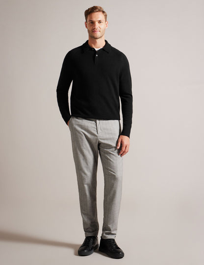 Ted Baker Karolt Cashmere Knit Long Sleeve Polo Top