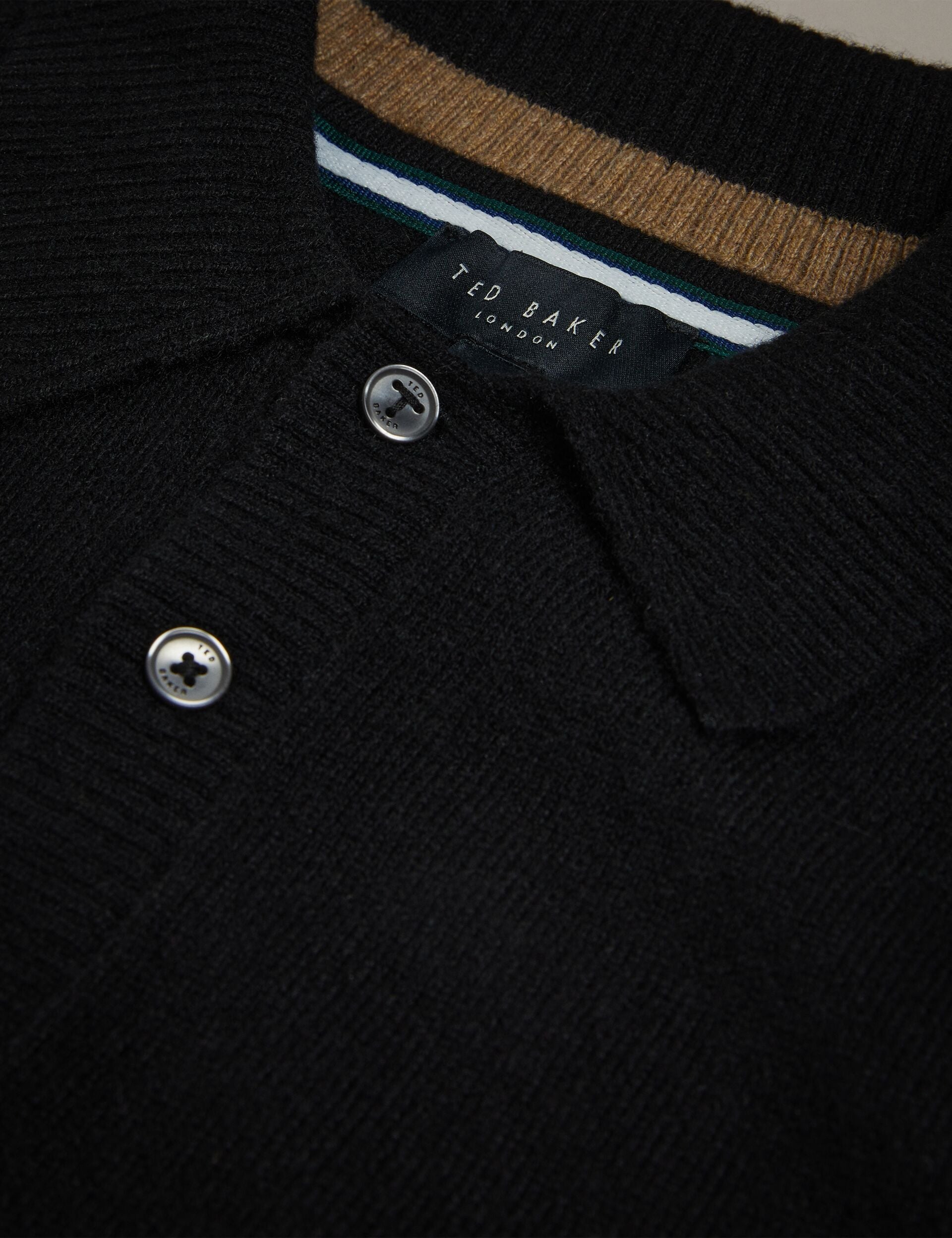 Ted Baker Karolt Cashmere Knit Long Sleeve Polo Top