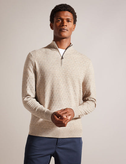 Ted Baker Kurnle T Knit Half Zip Funnel Neck Jumper