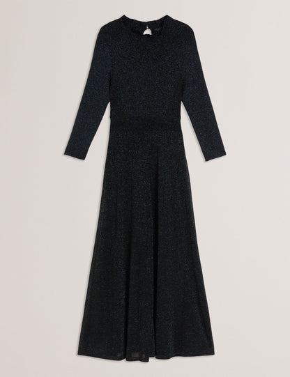 Ted Baker Kannie Metallic Knit Flowy Midi Dress Women's