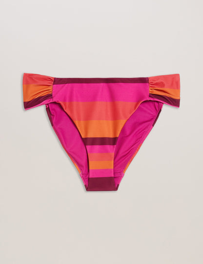 Ted Baker Mallry Striped Bikini Bottoms With Pin Tuck Sides Women's