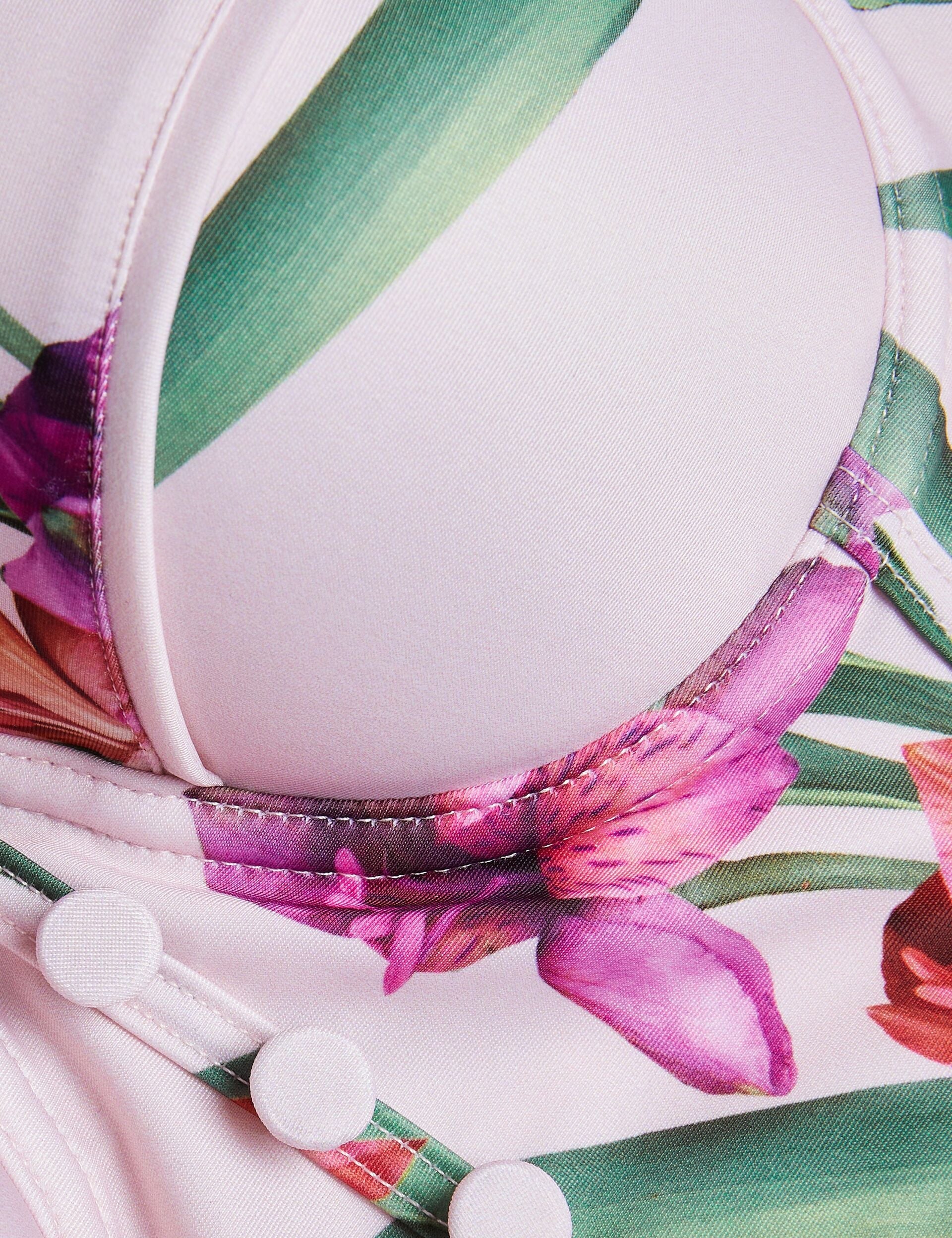 Ted Baker Allynaa Floral Button Detail Longline Bikini Top Women's