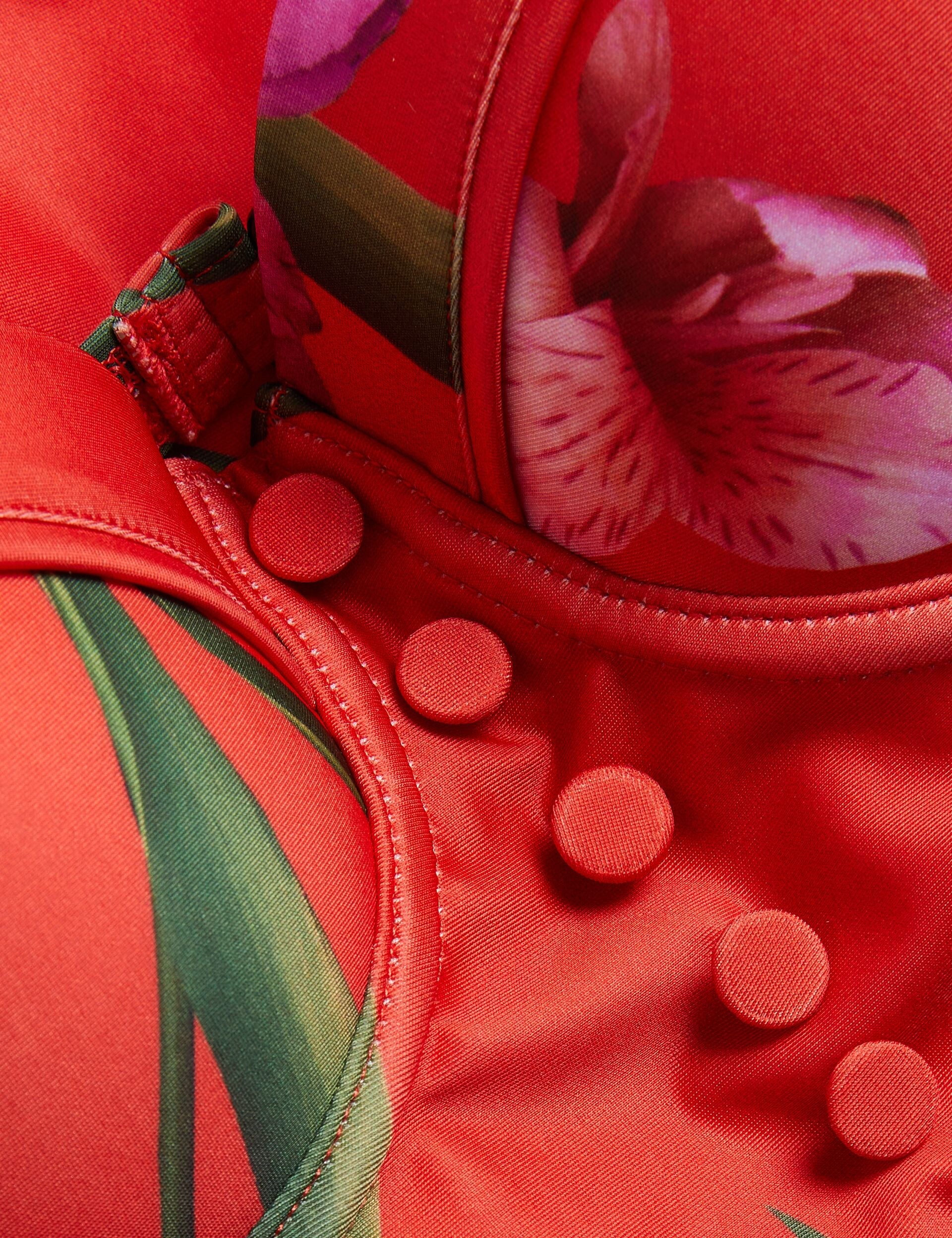 Ted Baker Quwelle Floral Padded Swimsuit With Button Detail Women's