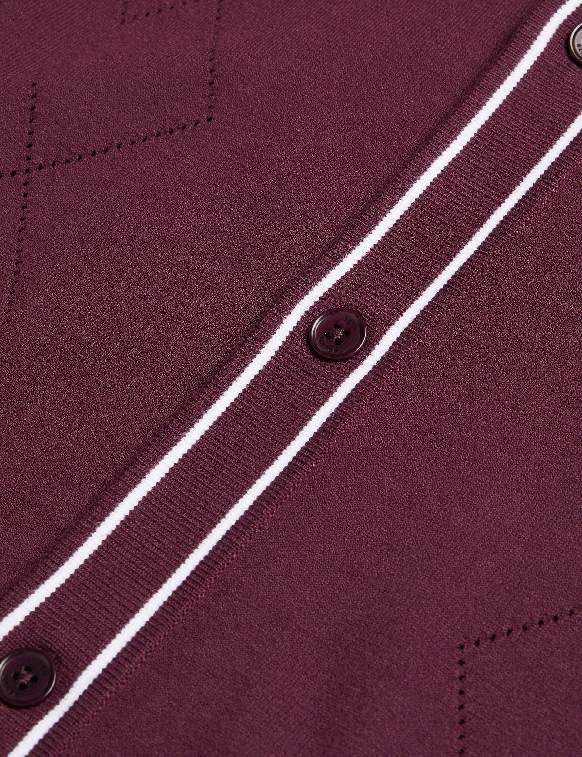 Ted Baker Elmdon Pointelle Diamond Knitted Long Sleeve Shirt