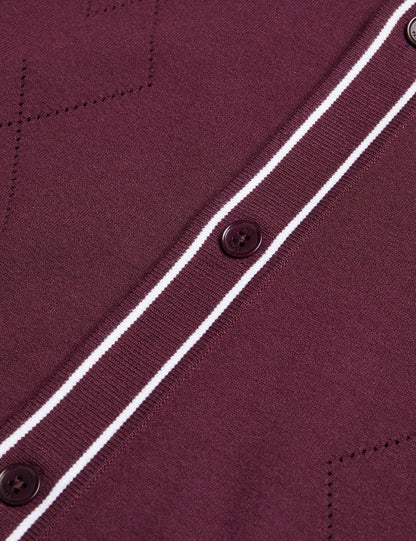 Ted Baker Elmdon Pointelle Diamond Knitted Long Sleeve Shirt