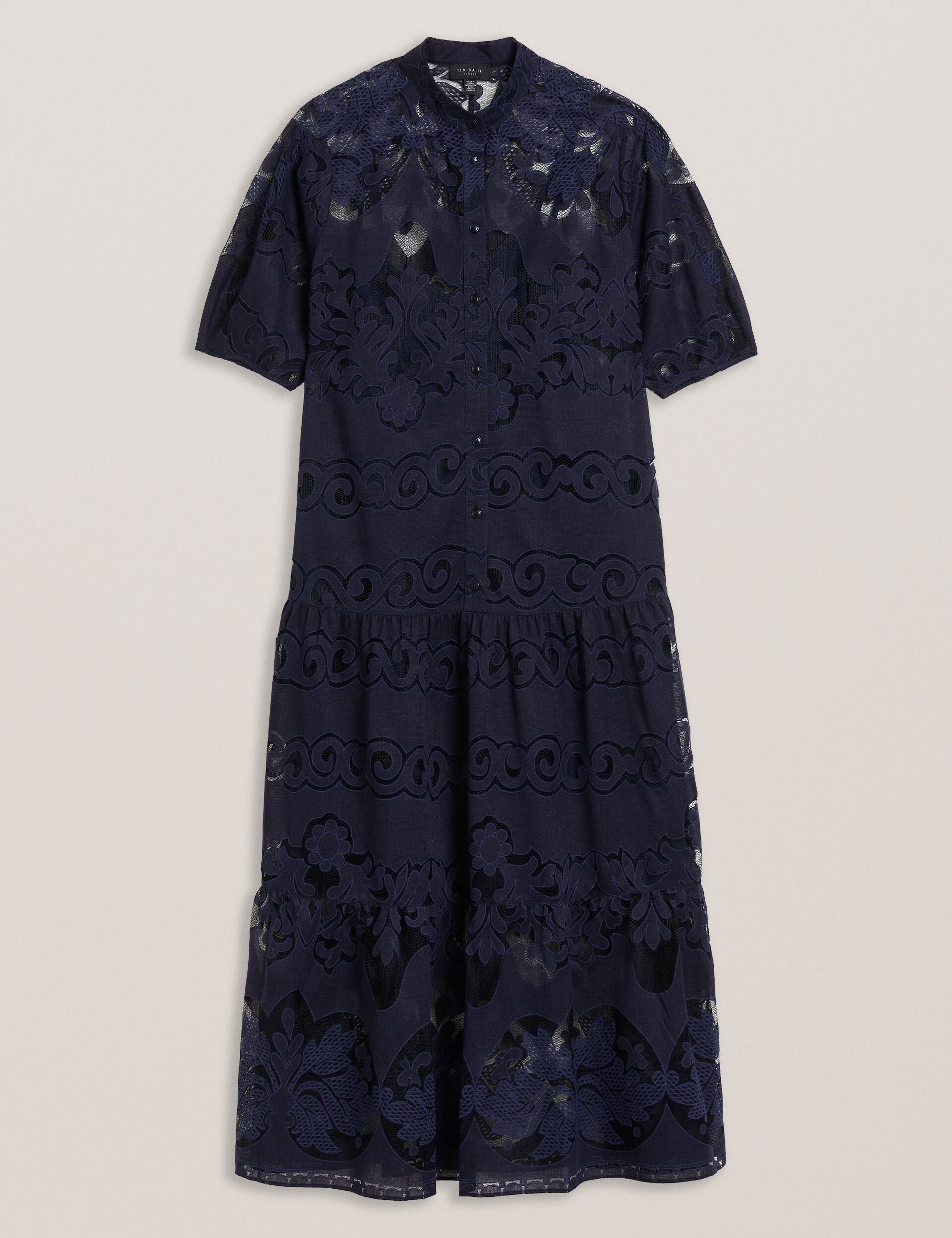 Ted Baker Xativa Lace Puff Sleeve Midi Shift Dress Women's – Kicks Machine