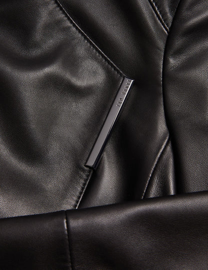 Ted Baker Riyoze Wrap Front Cropped Leather Jacket Women's