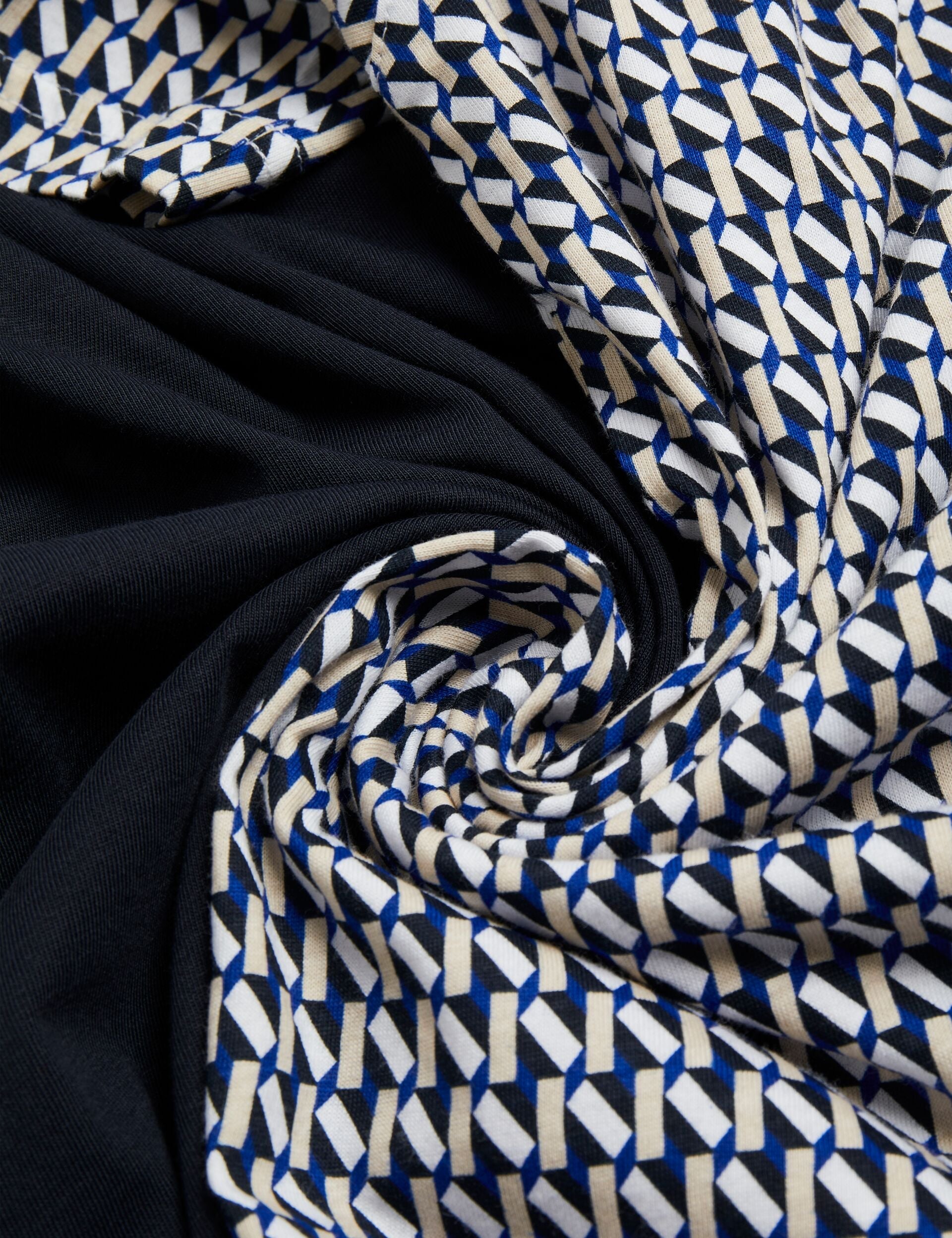 Ted Baker Sangs Geometric Jersey Top Gift Set In Navy