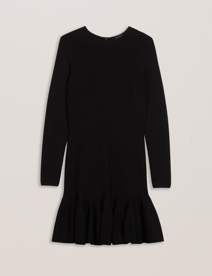 Ted Baker Loisss Flounce Hem Long Sleeve Knitted Mini Dress Women's
