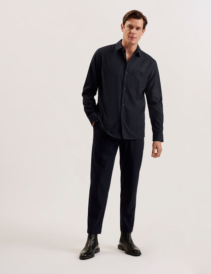 Ted Baker Gaius Wool Blend Shirt With Pocket Detail