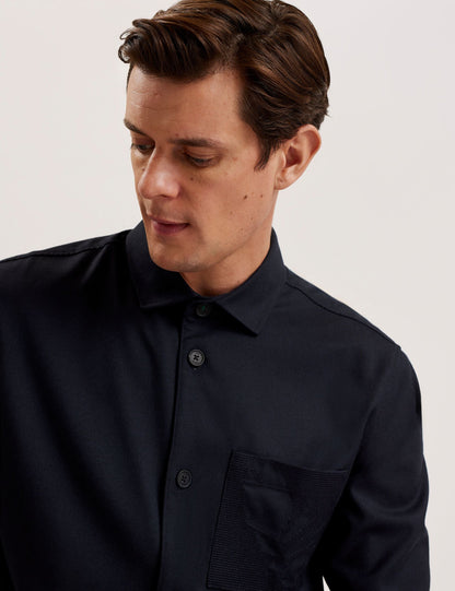Ted Baker Gaius Wool Blend Shirt With Pocket Detail