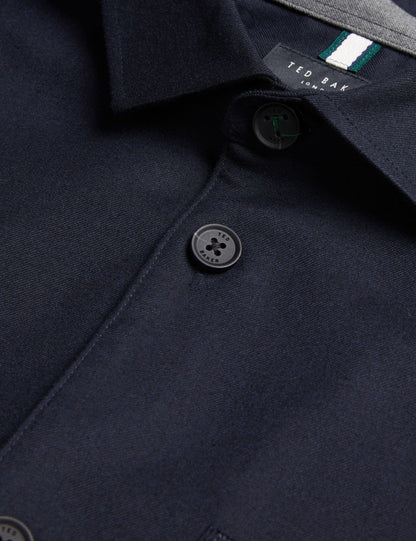 Ted Baker Gaius Wool Blend Shirt With Pocket Detail