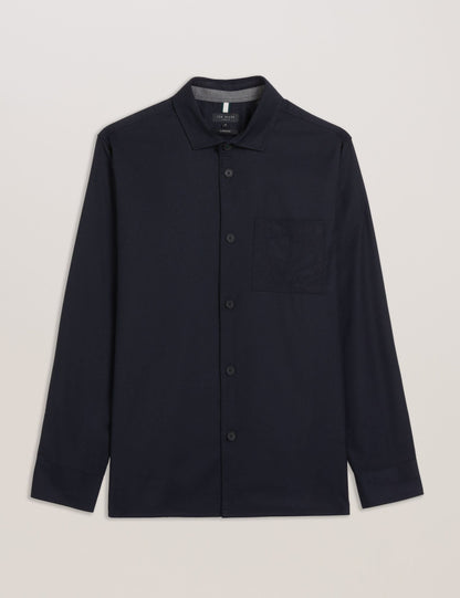 Ted Baker Gaius Wool Blend Shirt With Pocket Detail