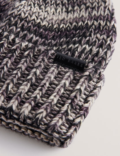Ted Baker Richiis Marl Knit Turn Up Beanie Hat
