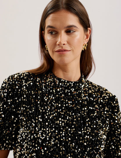 Ted Baker Audriyy Sequin Embellished Velvet Shift Dress Women's