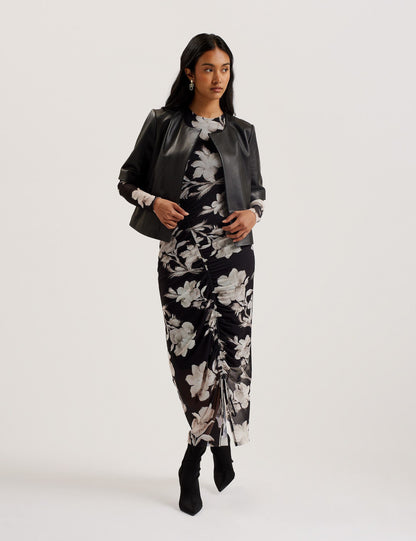 Ted Baker Obino Cropped Sleeve Open Leather Jacket Women's
