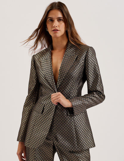 Ted Baker Mangu Tailored Metallic Jacquard Fitted Jacket Women's