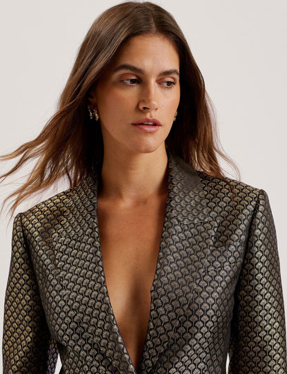 Ted Baker Mangu Tailored Metallic Jacquard Fitted Jacket Women's