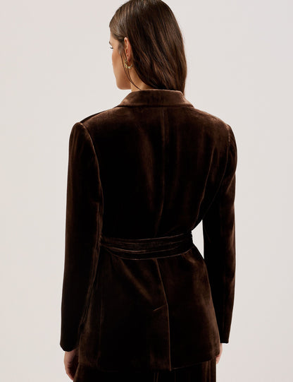 Ted Baker Momiji Velvet Tie Waist Single Breasted Blazer Women's