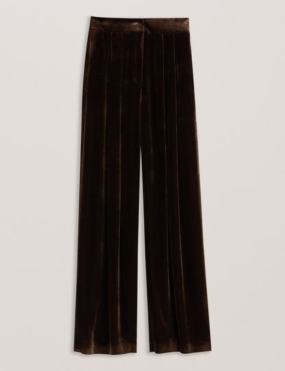 Ted Baker Momijit Velvet Pleated Wide Leg Trousers Women's