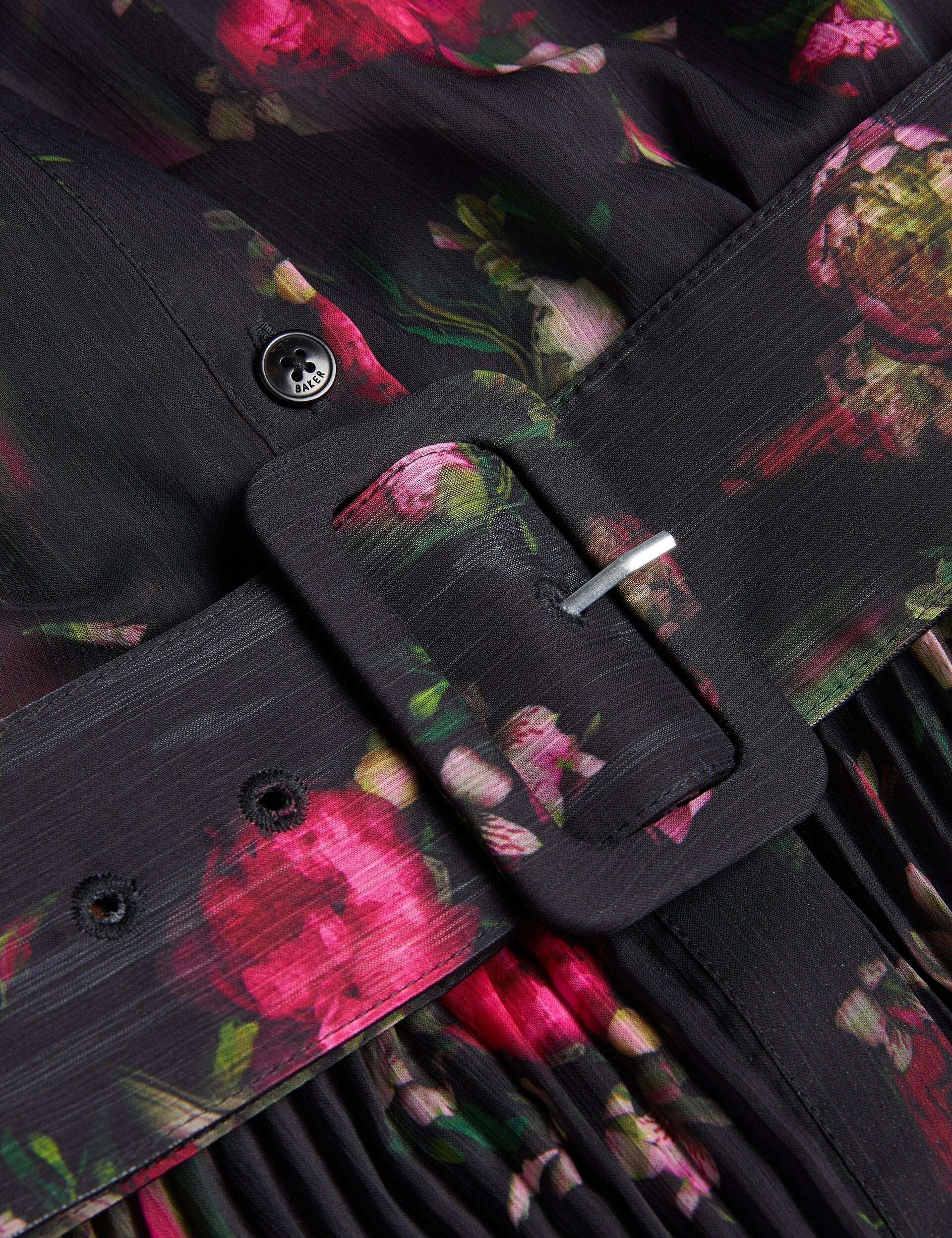 Ted Baker Ceiba Floral Print Pleated Maxi Shirt Dress Women's