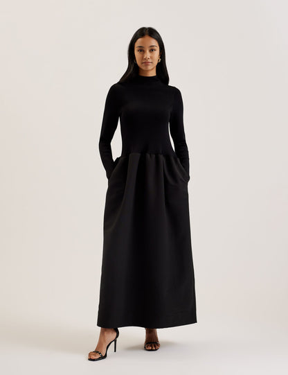 Ted Baker Pylia Structured Maxi Dress With Knitted Bodice Women's