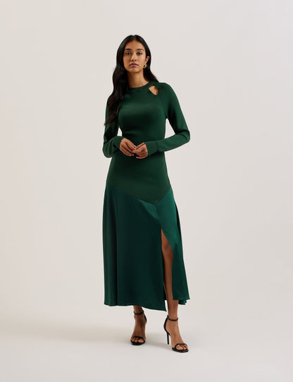 Ted Baker Alfeios Long Sleeve Satin Skirt Midi Dress Women's