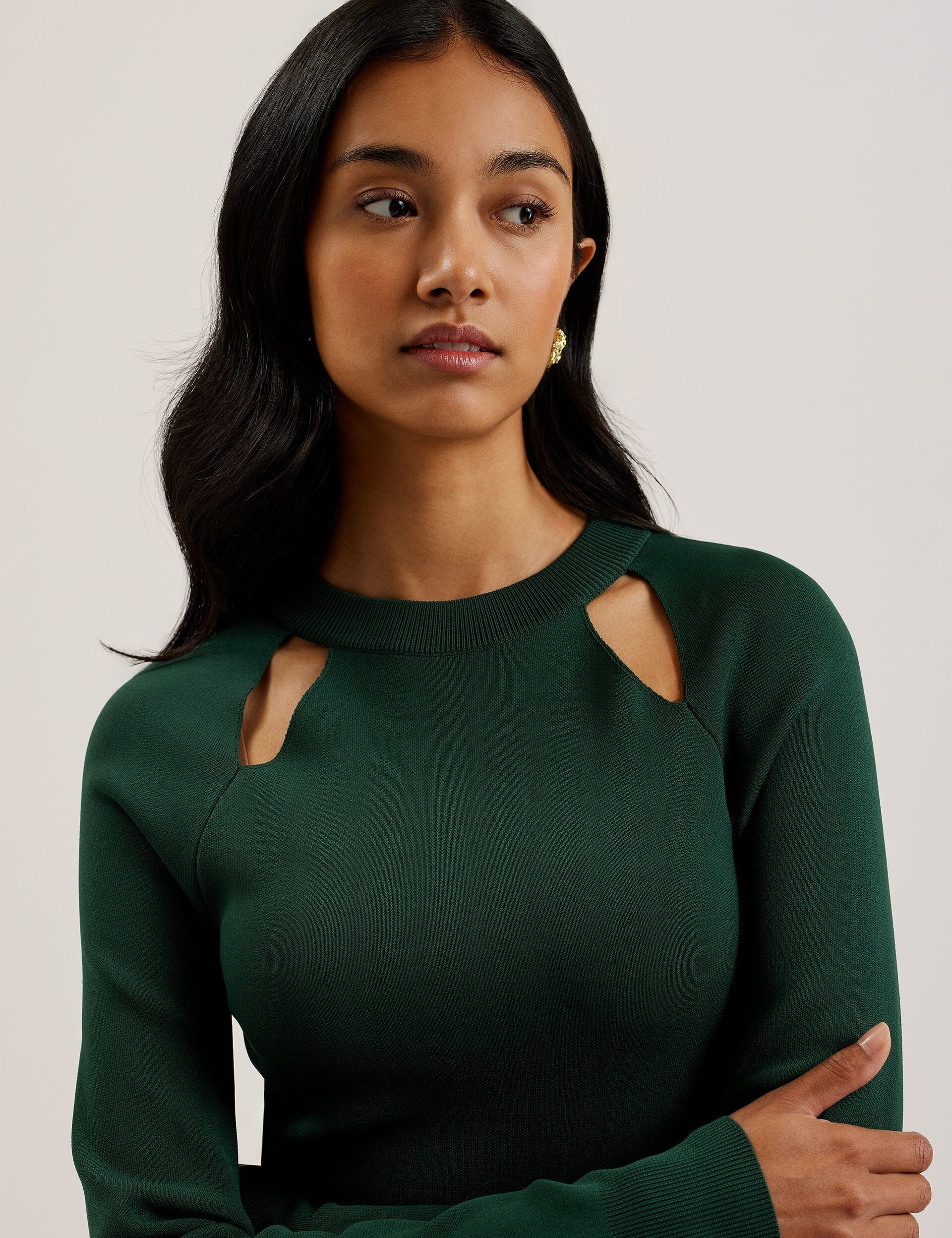 Ted Baker Alfeios Long Sleeve Satin Skirt Midi Dress Women's