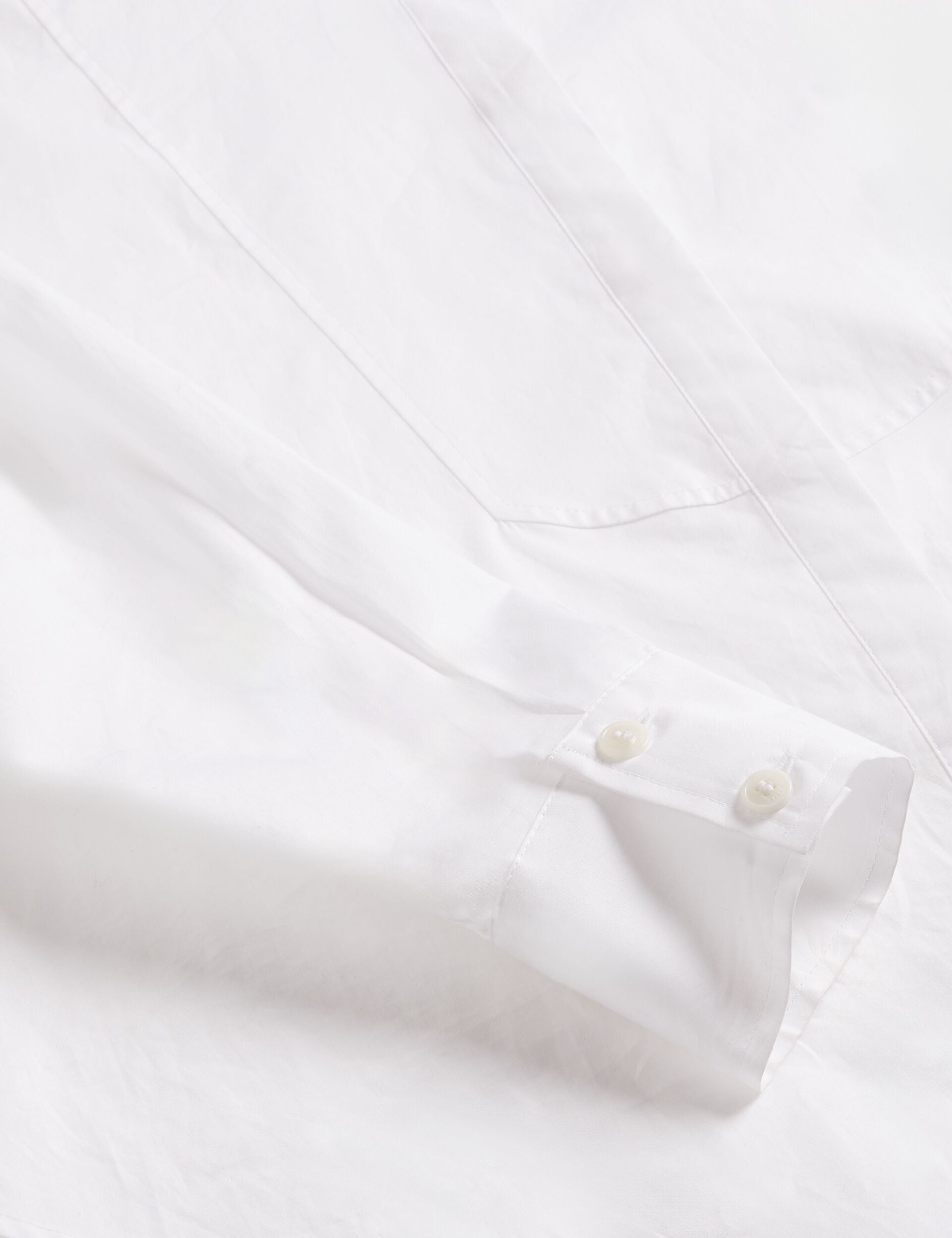 Ted Baker Izote White Oversized Bib Detail Cotton Shirt Women's