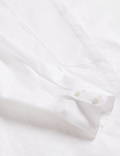 Ted Baker Izote White Oversized Bib Detail Cotton Shirt Women's