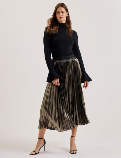Ted Baker Kese Metallic Pleated Aline Midi Skirt Women's