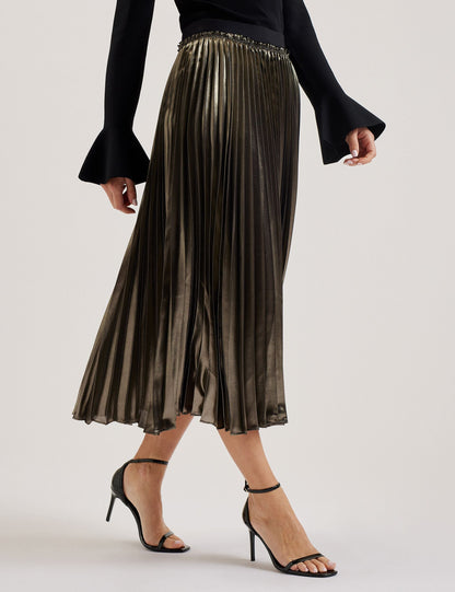 Ted Baker Kese Metallic Pleated Aline Midi Skirt Women's