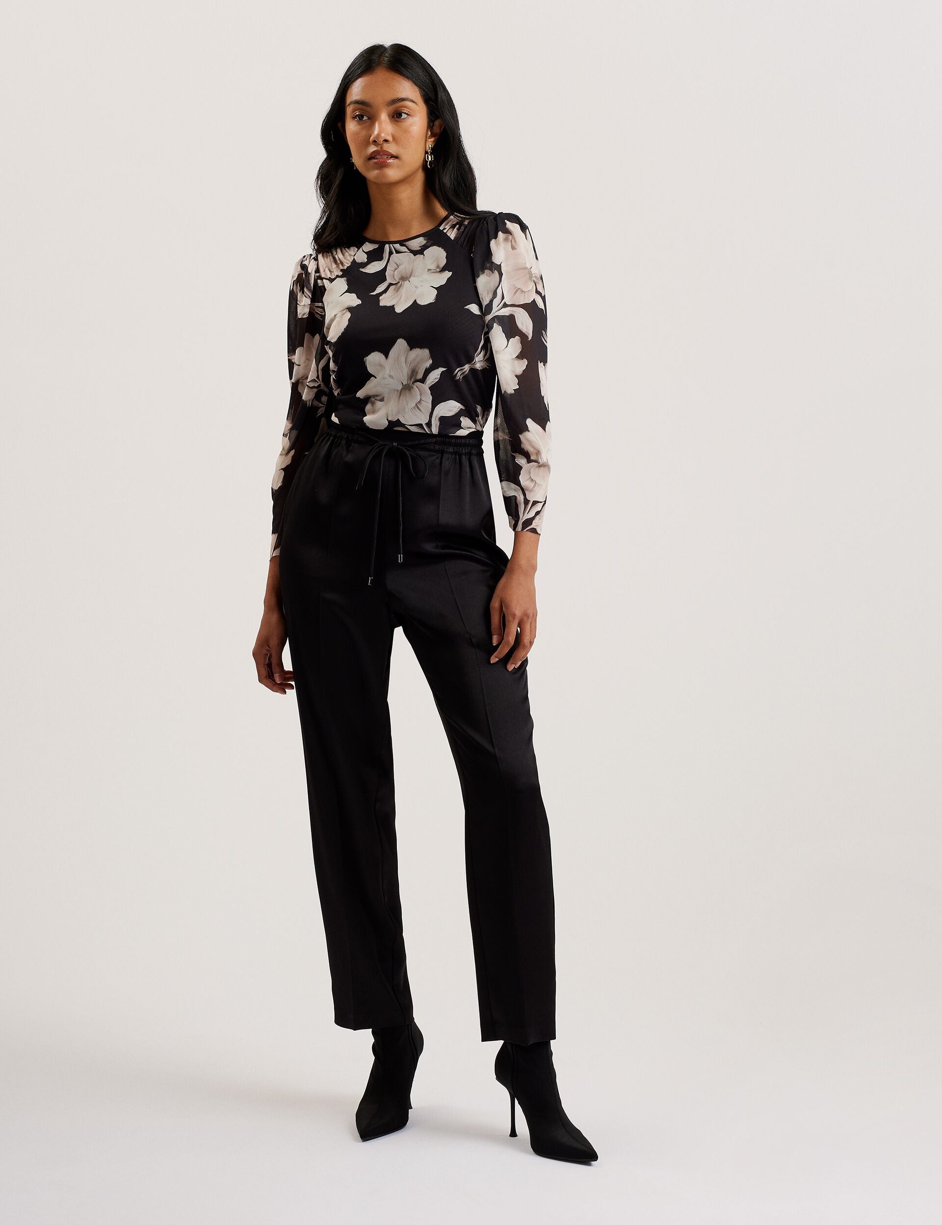 Ted Baker Natori Satin Elasticated Waist Tapered Joggers Women's