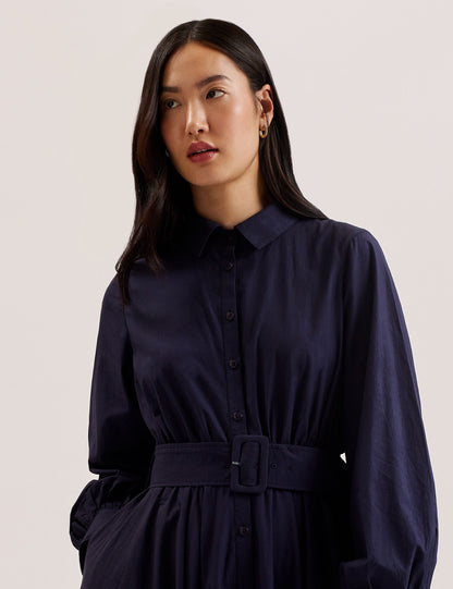 Ted Baker Ene Cotton Maxi Shirt Dress With Belt Women's