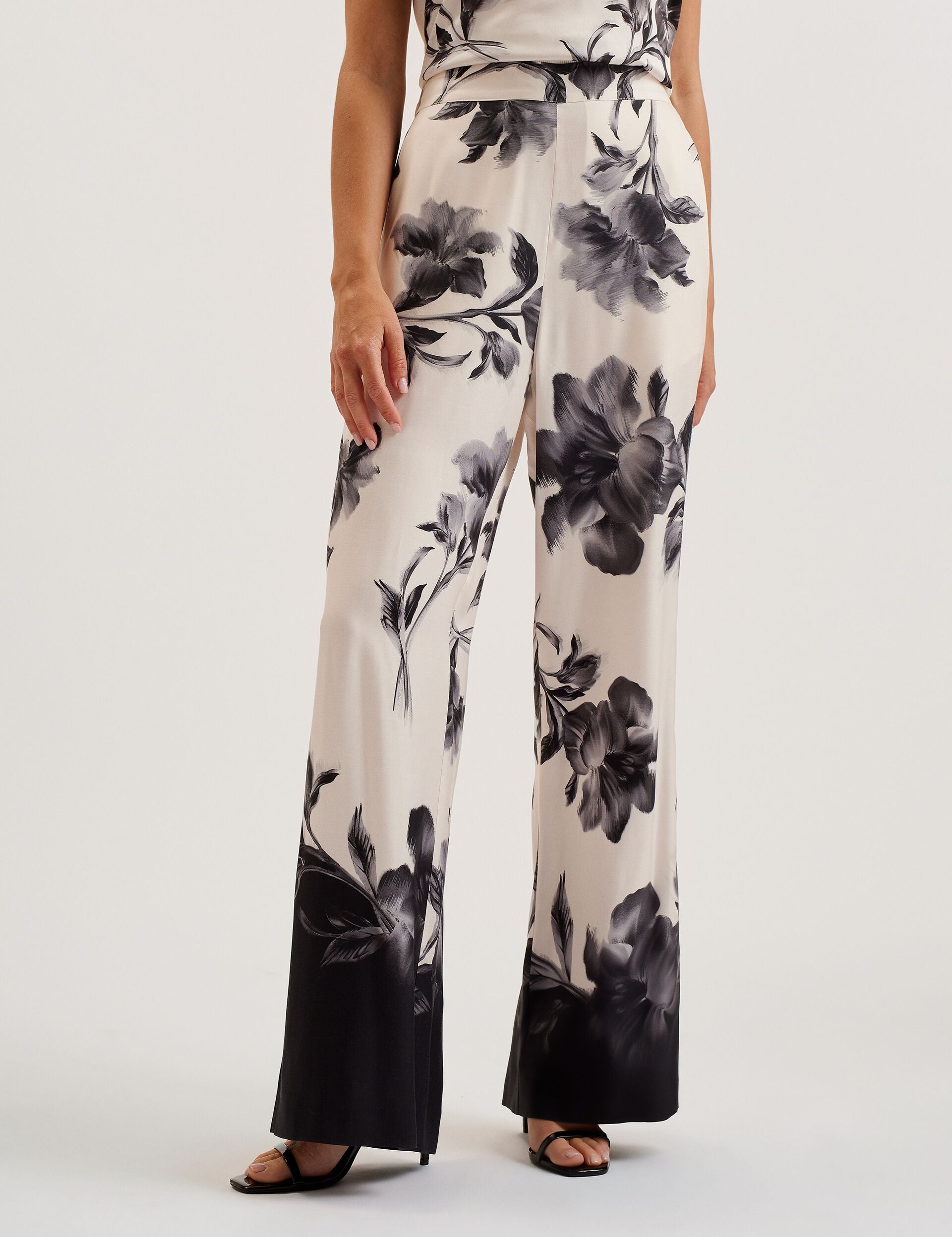 Ted Baker Awyna Floral Print Pullon Wide Leg Trousers Women's