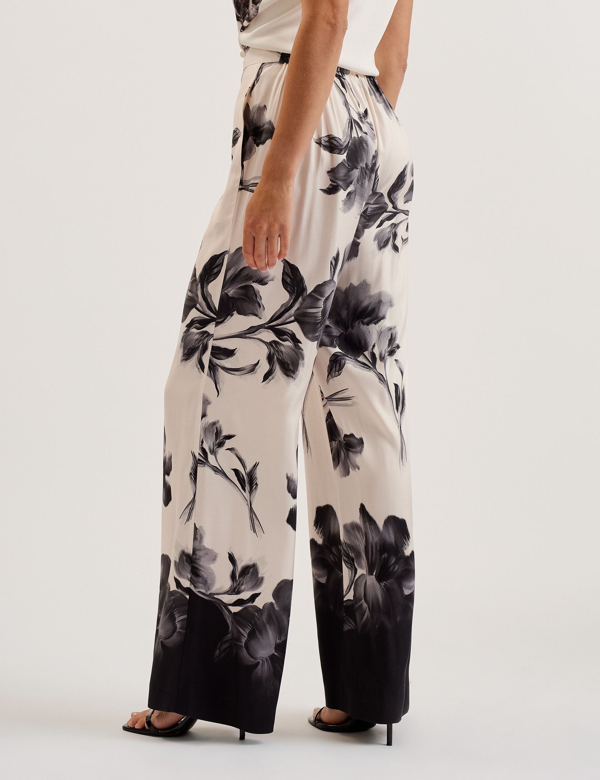 Ted Baker Awyna Floral Print Pullon Wide Leg Trousers Women's