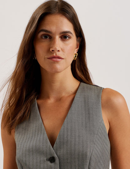 Ted Baker Koaw Herringbone Single Breasted Waistcoat Women's
