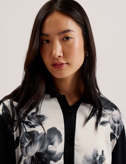 Ted Baker Gweenn Monochrome Print Woven Front Cardigan Women's